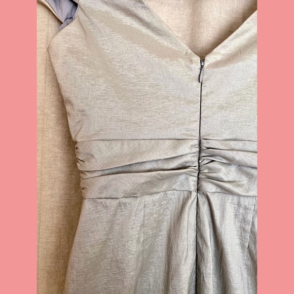 Shimmery Silver Badgley Mischka Midi Dress - Picture 5 of 12